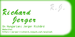 richard jerger business card